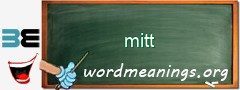 WordMeaning blackboard for mitt